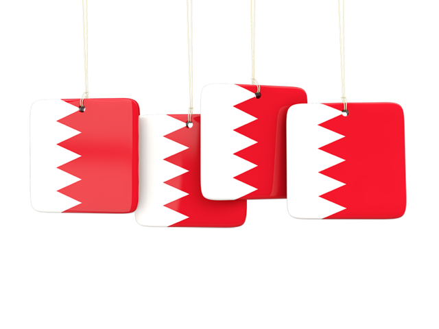 Four square labels. Download flag icon of Bahrain at PNG format