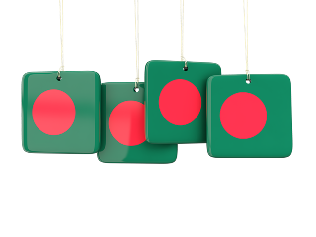 Four square labels. Download flag icon of Bangladesh at PNG format