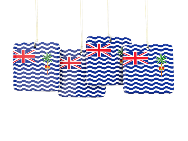 Four square labels. Download flag icon of British Indian Ocean Territory at PNG format