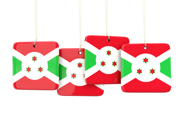 Four square labels. Download flag icon of Burundi at PNG format