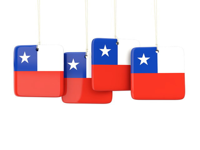 Four square labels. Download flag icon of Chile at PNG format