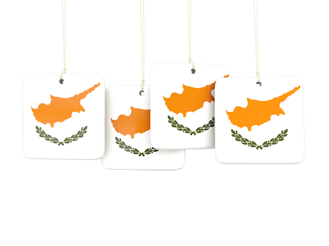 Four square labels. Download flag icon of Cyprus at PNG format