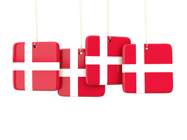 Four square labels. Download flag icon of Denmark at PNG format