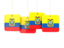 Ecuador. Four square labels. Download icon.