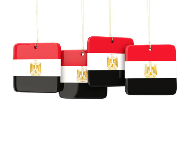 Four square labels. Download flag icon of Egypt at PNG format