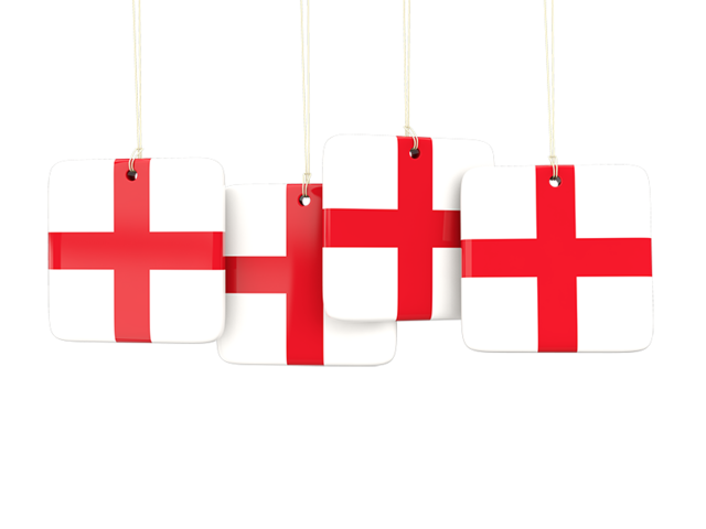 Four square labels. Download flag icon of England at PNG format