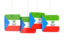 Equatorial Guinea. Four square labels. Download icon.