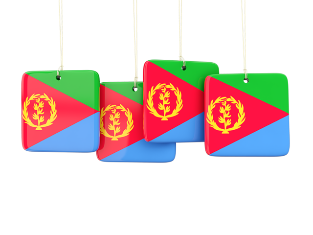 Four square labels. Download flag icon of Eritrea at PNG format