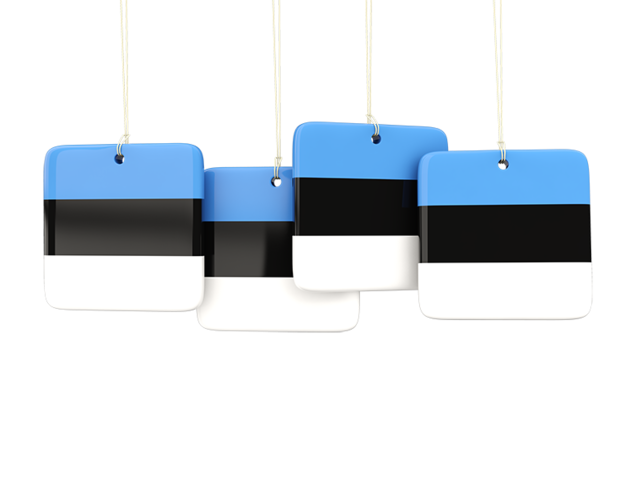Four square labels. Download flag icon of Estonia at PNG format