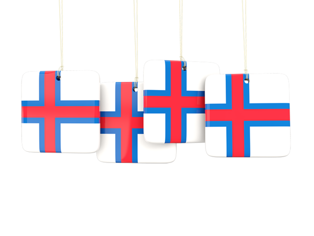 Four square labels. Download flag icon of Faroe Islands at PNG format