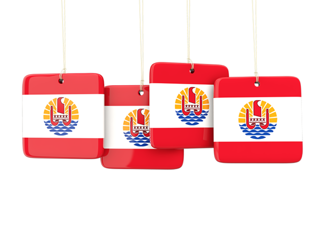 Four square labels. Download flag icon of French Polynesia at PNG format