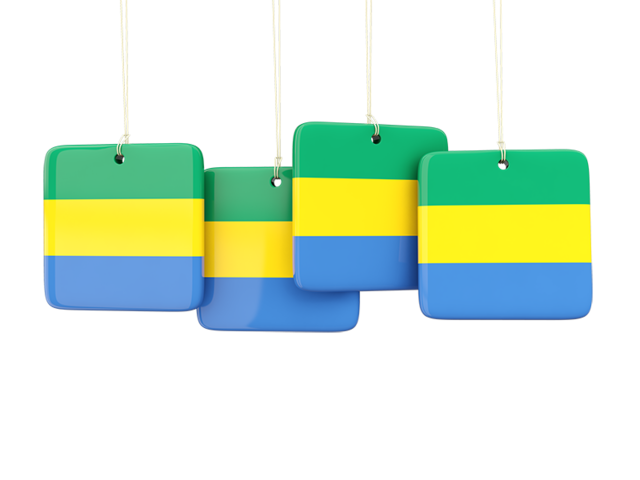 Four square labels. Download flag icon of Gabon at PNG format