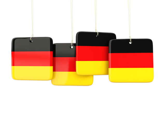 Four square labels. Download flag icon of Germany at PNG format