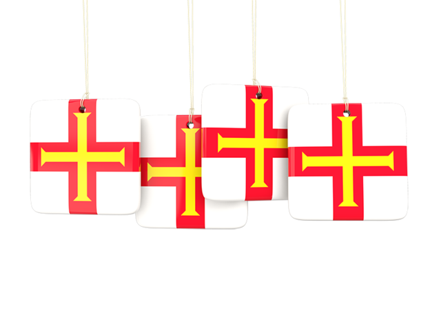 Four square labels. Download flag icon of Guernsey at PNG format