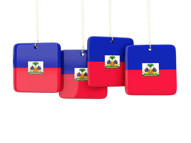 Four square labels. Download flag icon of Haiti at PNG format