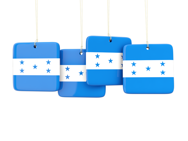 Four square labels. Download flag icon of Honduras at PNG format