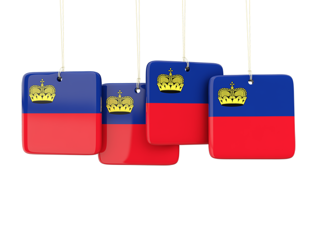 Four square labels. Download flag icon of Liechtenstein at PNG format
