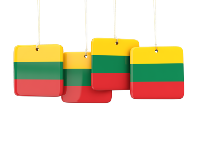 Four square labels. Download flag icon of Lithuania at PNG format