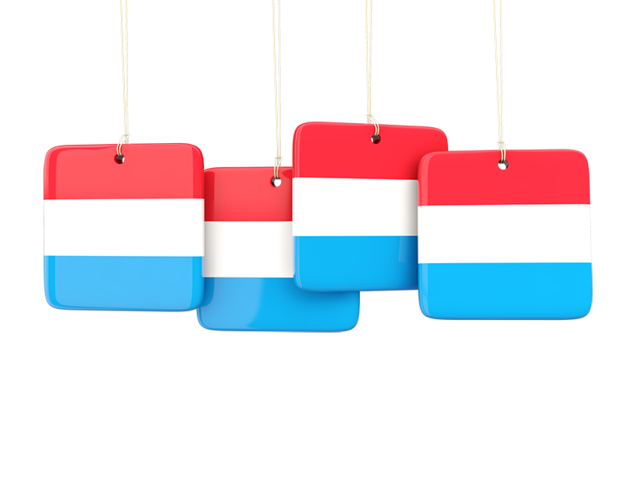 Four square labels. Download flag icon of Luxembourg at PNG format