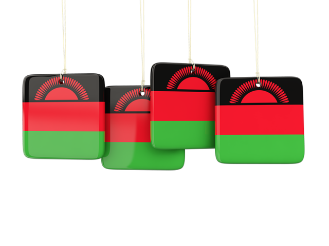Four square labels. Download flag icon of Malawi at PNG format