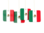 Mexico. Four square labels. Download icon.