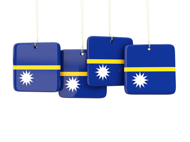 Four square labels. Download flag icon of Nauru at PNG format