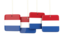 Netherlands. Four square labels. Download icon.