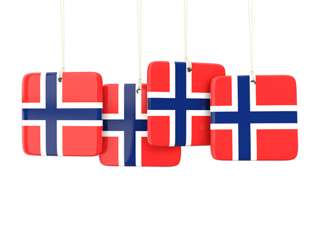 Four square labels. Download flag icon of Norway at PNG format