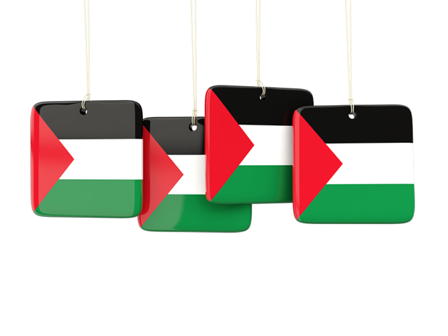 Four square labels. Download flag icon of Palestinian territories at PNG format