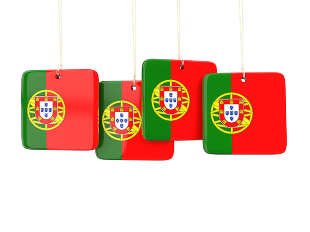 Four square labels. Download flag icon of Portugal at PNG format