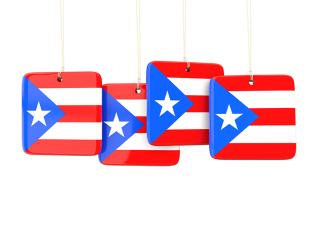 Four square labels. Download flag icon of Puerto Rico at PNG format