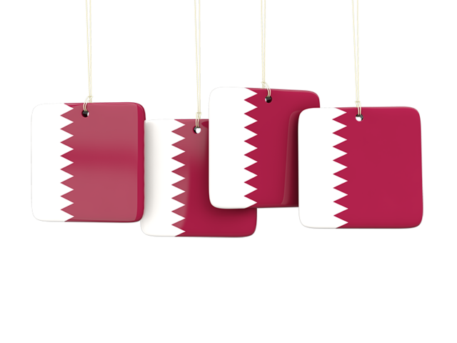 Four square labels. Download flag icon of Qatar at PNG format