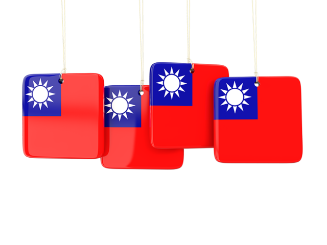 Four square labels. Download flag icon of Taiwan at PNG format