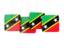 Saint Kitts and Nevis. Four square labels. Download icon.