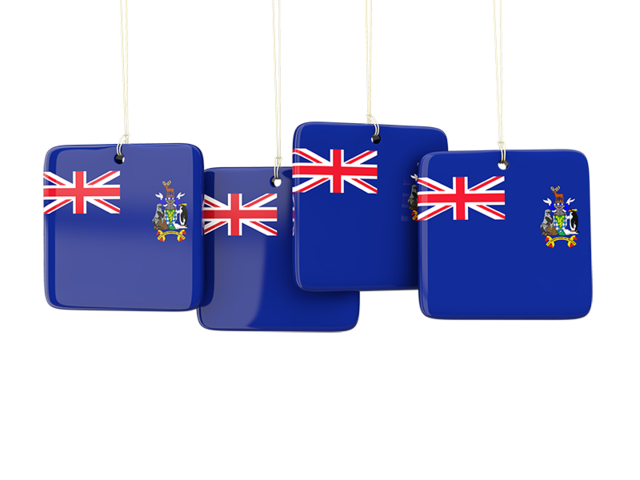 Four square labels. Download flag icon of South Georgia and the South Sandwich Islands at PNG format