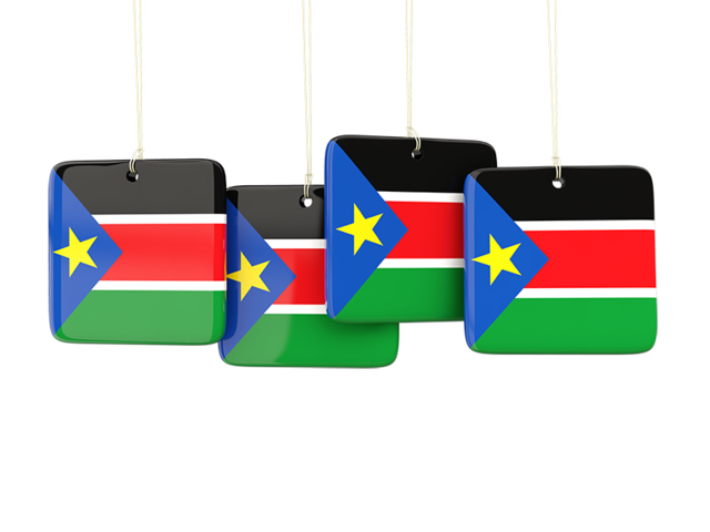 Квадратные бирки. Скачать флаг. Южный Судан
