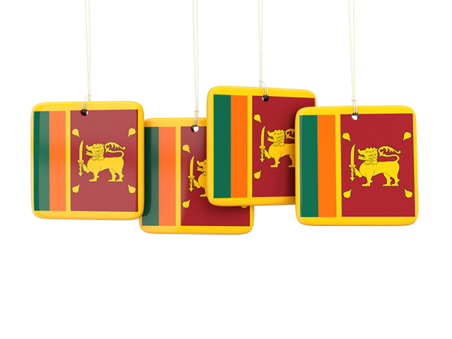 Four square labels. Download flag icon of Sri Lanka at PNG format