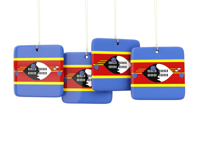 Four square labels. Download flag icon of Swaziland at PNG format