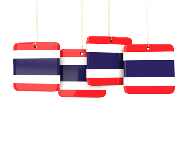 Four square labels. Download flag icon of Thailand at PNG format