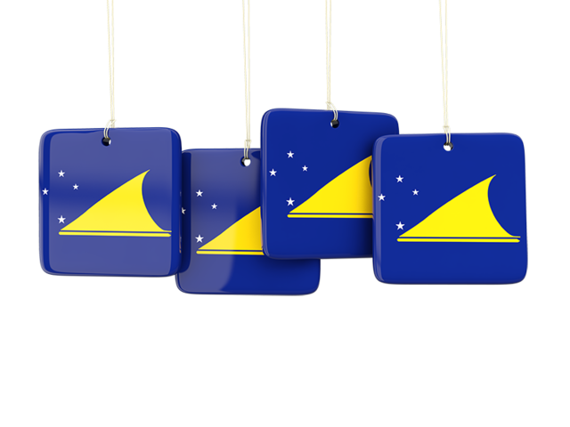 Four square labels. Download flag icon of Tokelau at PNG format