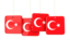 Turkey. Four square labels. Download icon.