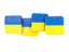 Ukraine. Four square labels. Download icon.