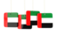 United Arab Emirates. Four square labels. Download icon.