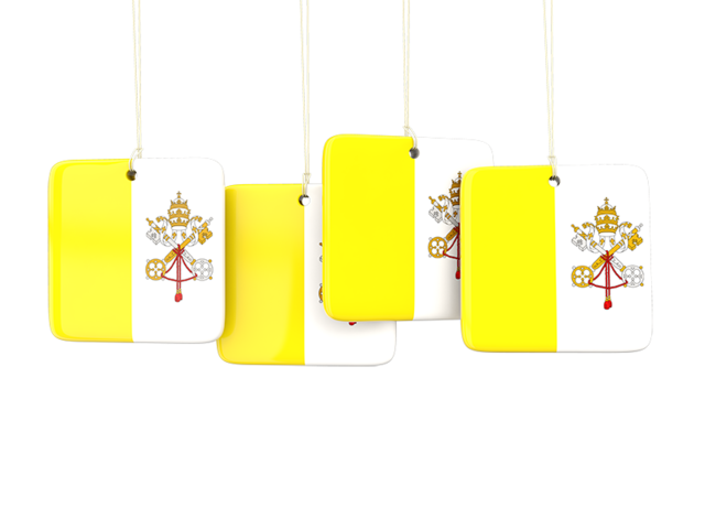 Four square labels. Download flag icon of Vatican City at PNG format