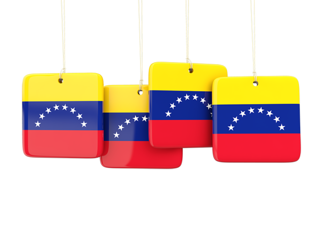 Four square labels. Download flag icon of Venezuela at PNG format