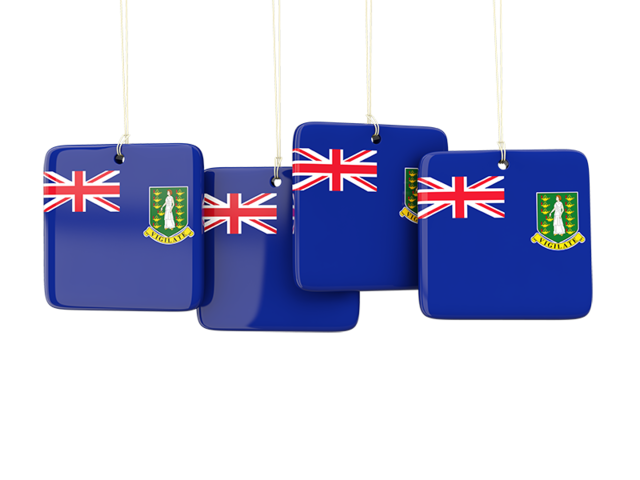 Four square labels. Download flag icon of Virgin Islands at PNG format