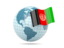 Afghanistan. Globe with flag. Download icon.