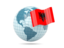 Albania. Globe with flag. Download icon.