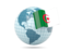 Algeria. Globe with flag. Download icon.