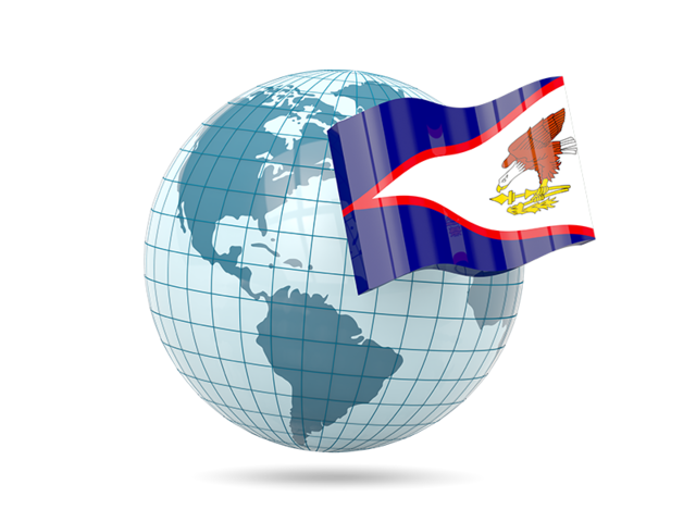 Globe with flag. Download flag icon of American Samoa at PNG format